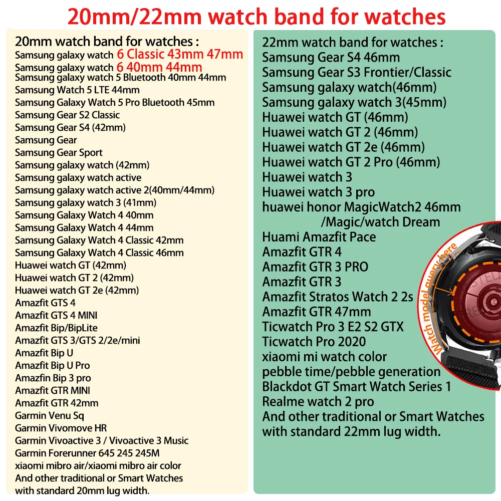 20mm/22mm Armband für Samsung Galaxy Uhr 6 4 Classic/5 Pro/Active 2/S3/46 geflochtenes Solo Loop Armband Huawei Uhr GT2 3 4 Band