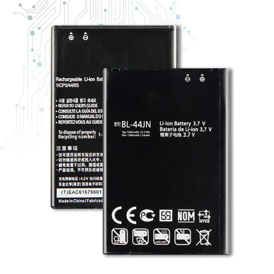 Batteria 1540Mah Bl-44Jn Per Lg Optimus Black P970 Ms840 L5 P690 C660 P693 P698 E510 E610 E615 E612 E730 E400 Telefono Bateria