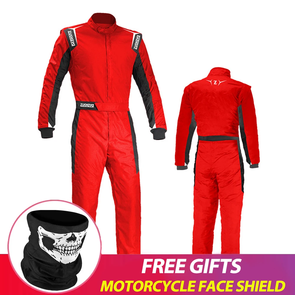 

Red Motorcycle Jacket Waterproof Racing Onesie Wear Resistant Motorcycle Onesie Breathable Onesies Quick Dry Go-kart Suits