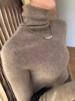 Autumn Winter Thiened High Collar Camere Sweater Women Slim Fit Knitted Long Sve Pure Color Woolen Turtlene Top - Image 5