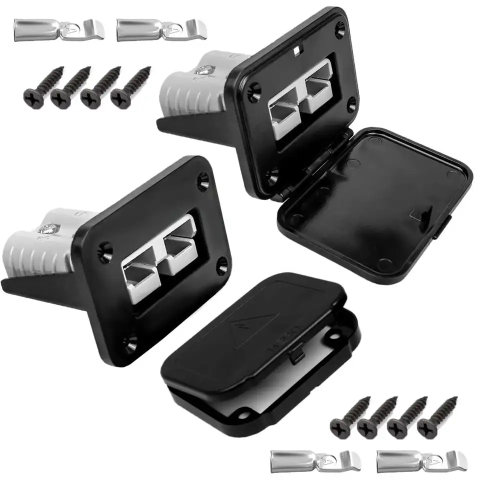 50A Battery Connector Fireproof Waterproof Plug Mount Panel Quick Disconnect Flush Mount Bracket for Anderson SB50 Series image 5