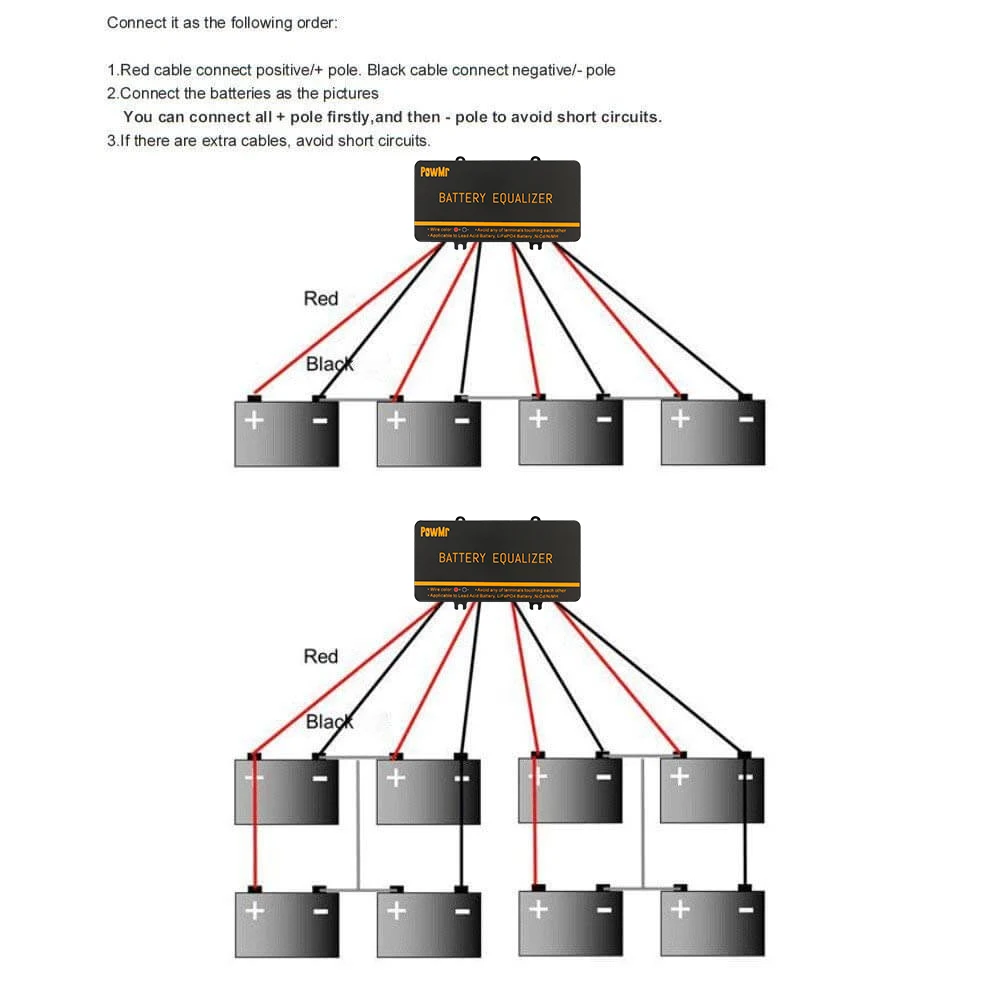 Description Picture 6 of itemPowMr 24V 48V Battery Equalizer Balancer Charger Controller Solar Voltage Balancer for Gel Flood AGM Lead Acid Lithium Battery