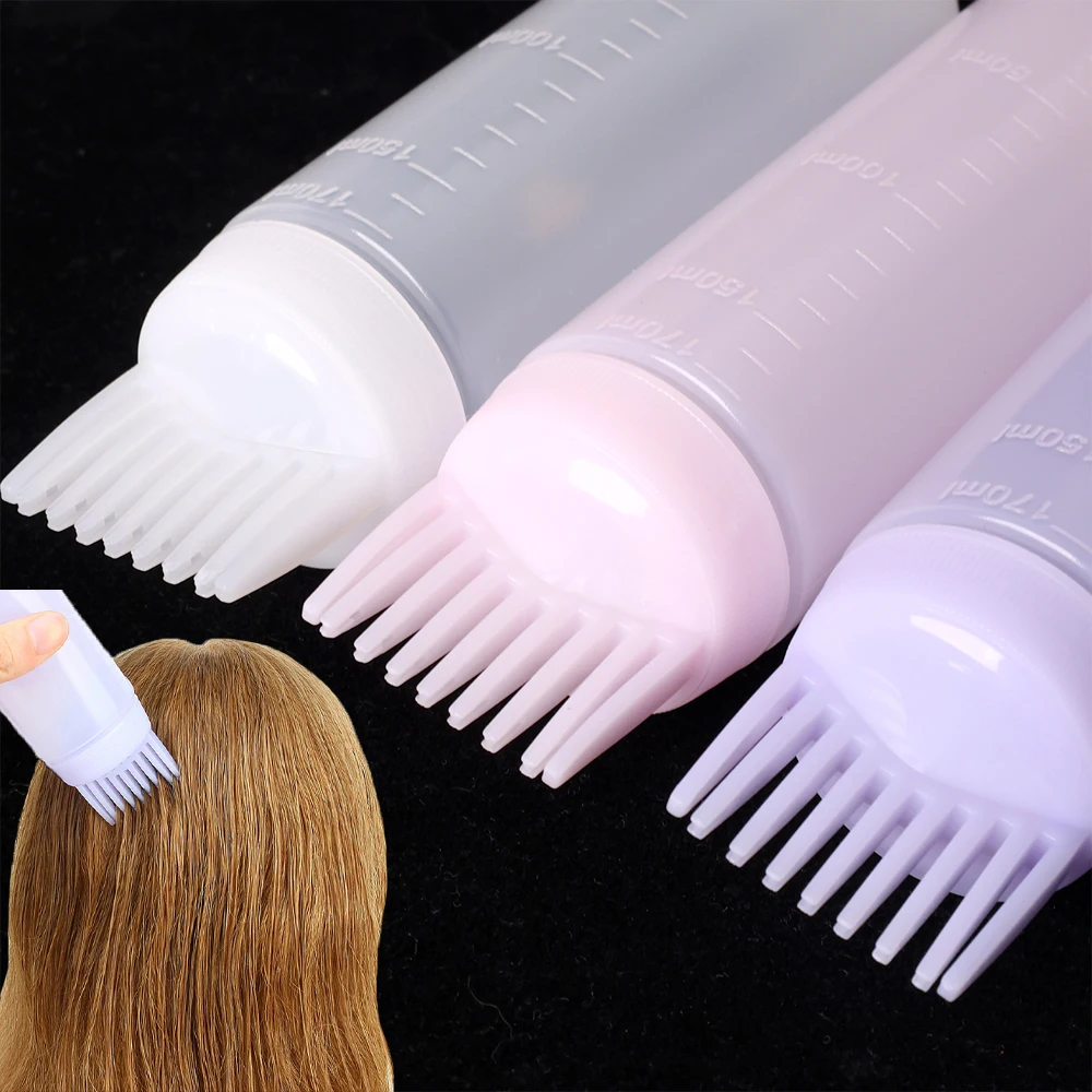 Plastic Hair Oil Applicator Bottles for Hair Dyeing Styling
