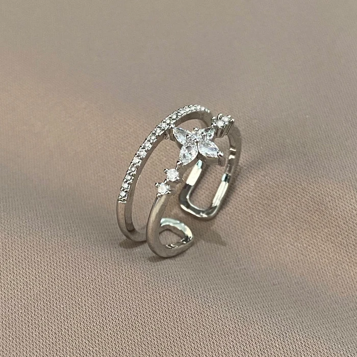 خاتم زهرة مزدوج مفتوح