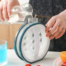 

Cubic Container Bar Accessories Curling Ice Cube Tray Mold Portable Creative Ice Ball Maker Hockey Machine 2 in 1 Round DIY Home