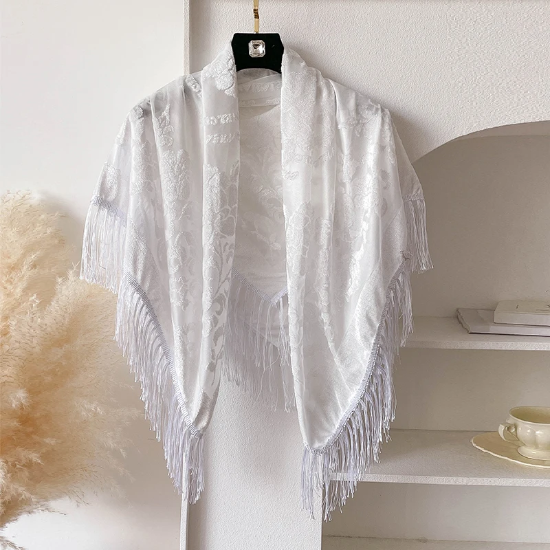 2025 New Versatile Women's Cut Flower Bufanda Gradient Flower Silk Feel Scarf Spring and Autumn Shawl and Wrapped Women's Scarf