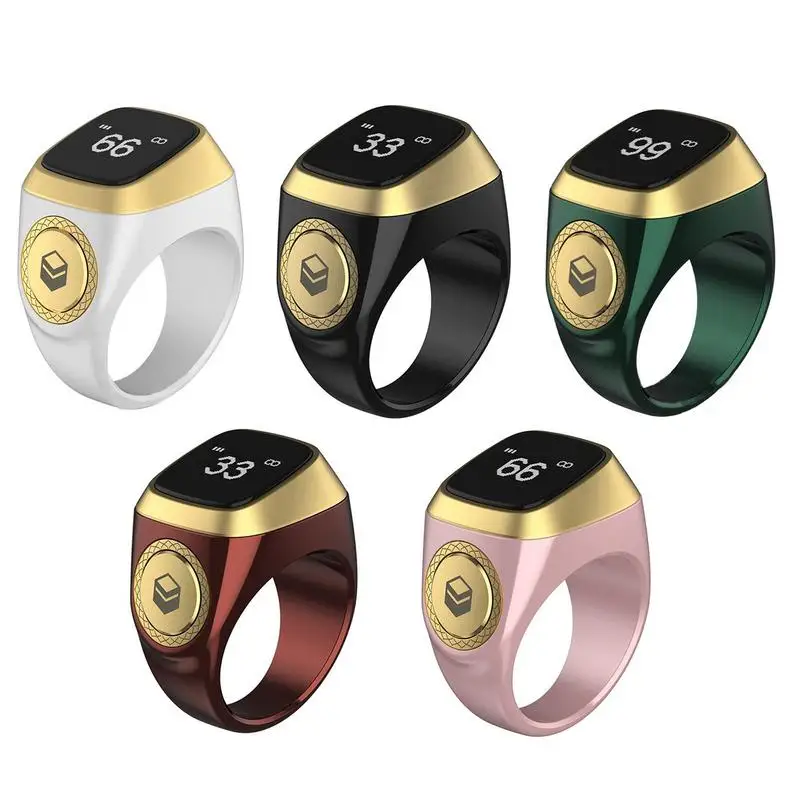 

Iqibla Smart Tasbih Rechargeable Tally Counter For Muslims Zikr Digital Tasbeeh 5 Prayer Time Reminder Waterproof Islamic Ring