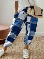 Women's Fashion Summer Plus Size 1XL-5XL  Floral Print Straight Elastic Drawstring Pocket Pants Ladise Casual Versatile Pants - Image 2