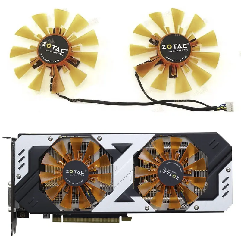 Nuova Ventola Gpu 4Pin 87Mm Muslimexttx970 Gpu Ventola Per Zotac Gtx970 750Ti 750 Destroyer/Thunderbolt Versione Ha Ventola Della Scheda Grafica