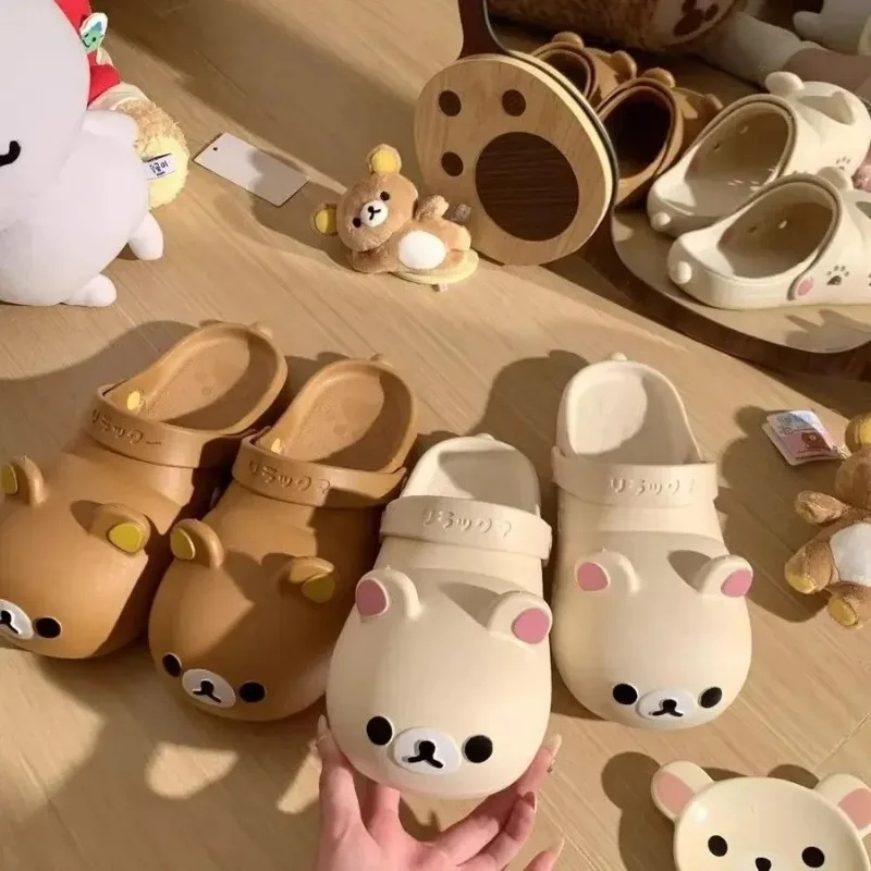 Cartoon Bear Women's Slippers Breathable Summer Beach Sandals_voghion.com