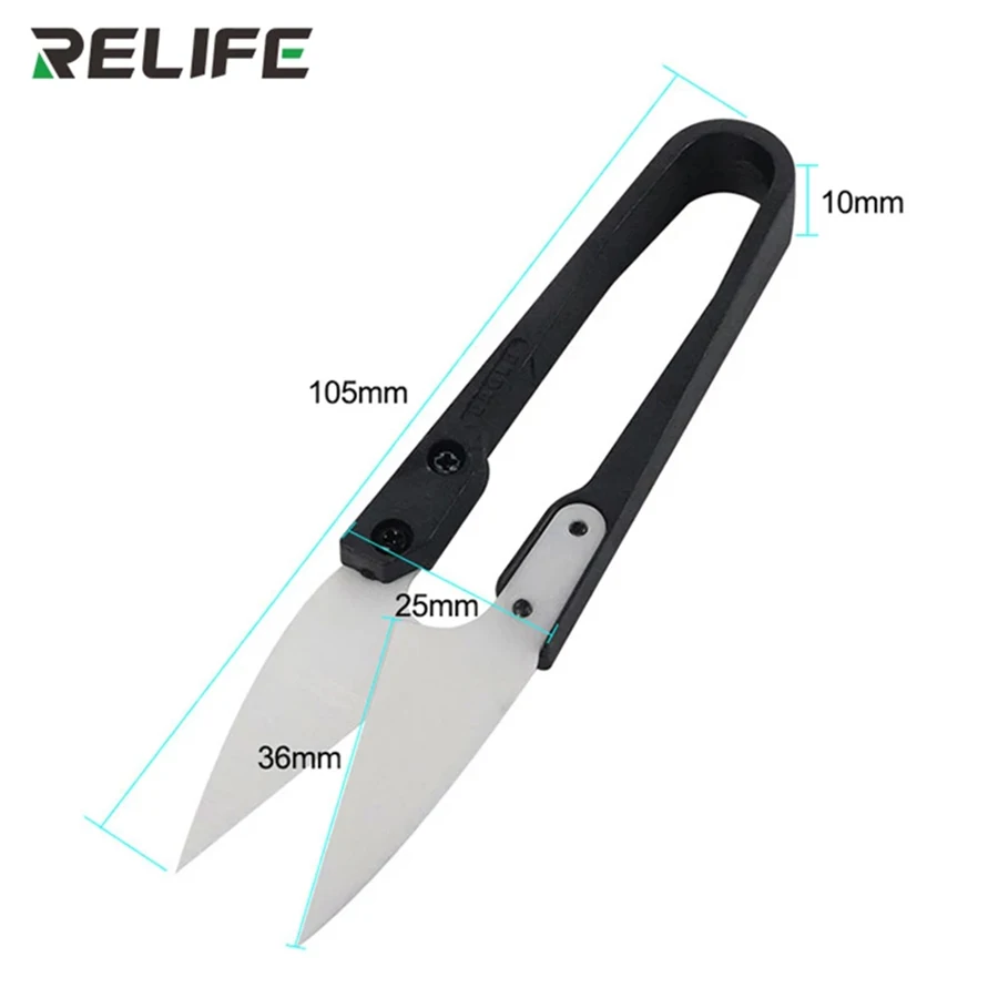 1Pc U 모양 가위 커버 세라믹 절연 원사 스레드 커터 크로스 스티치 자수 전단 트리머 미니