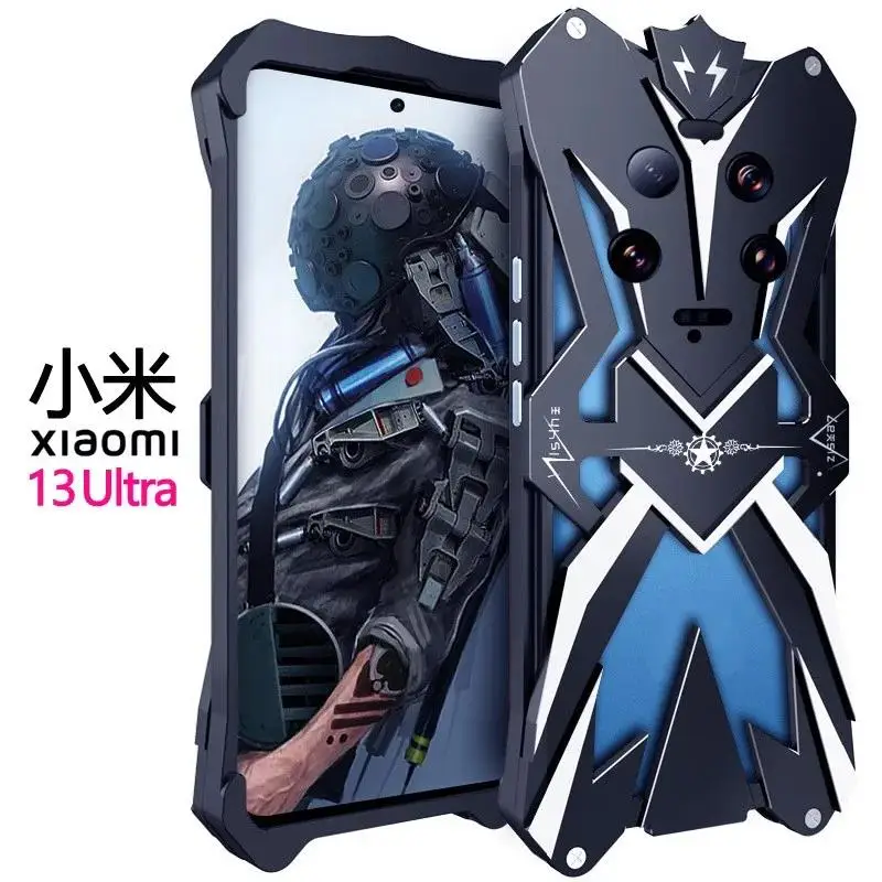 Hot Metal Steel Machinery Heavy Aluminum Thor Heavy Duty Armor Mobile Phone Cases For Xiaomi MI 13 11Ultra Pro Cover Case