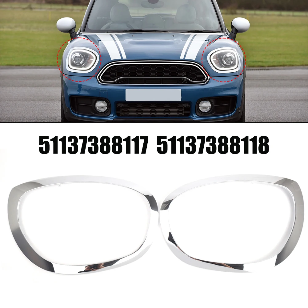 CROSSDESIGN Headlight Bezel Set For Mini Cooper 2011-2016 – Left & Right, Black PP