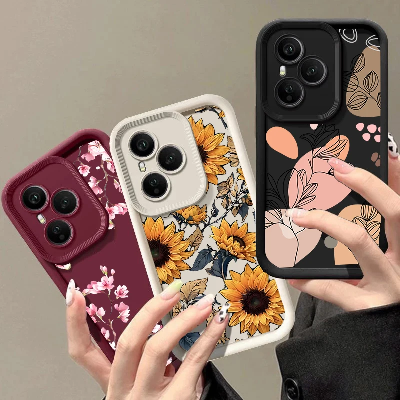 Retro Sunflower Floral Print Phone Case Cover