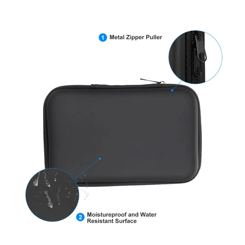 Custodia In EVA Per Cuffie, Power Bank E Cavi, Protezione Robustissima, Dimensioni 17x10x4 Cm, Grigia