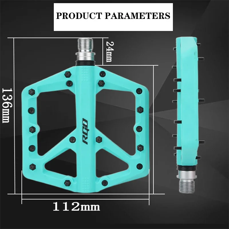 RGO Fahrradpedale MTB Nylon Plattform Fußstütze Flache Mountainbike Paddle Grip Pedalen Lager Trittbretter Radfahren Fußhaltung – Detail 5