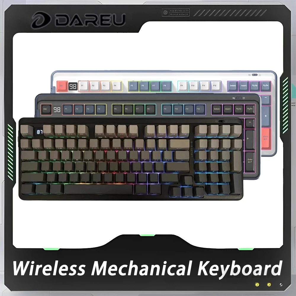 

Dareu A98master Mechanical Keyboard Gasket 97 Keys Hot Swap Three Mode RGB Gaming Keyboard Wireless Pc Gamer PBT Keycap Mac