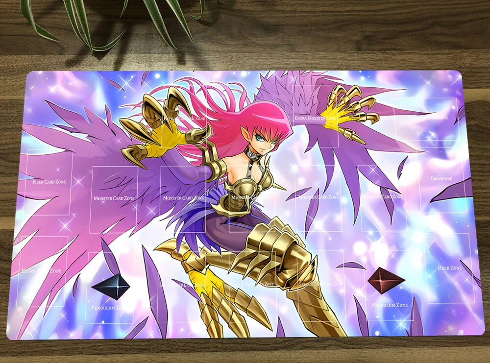

Игровой коврик YuGiOh Cyber Slash Harpie Lady TCG, игровой коврик для торговых карт, настольный игровой коврик, Настольный коврик для мыши 60x35 см, Бесплатная Сумка