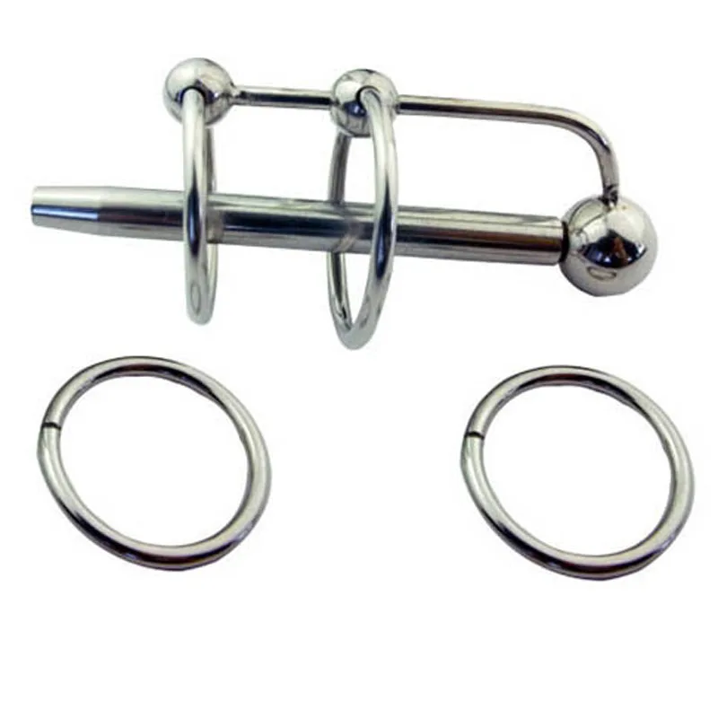 Scrotum Bondage Cock Rings Stainless Steel Chastity Urethral Plug Penis Insert Toy Urethral Sound Dilator Sex Toys For Men