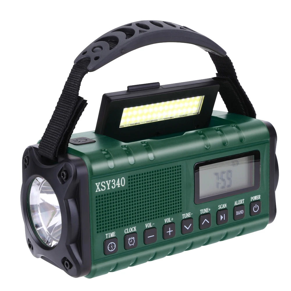 Radio De Emergencia Roxicosly Con Dinamo Y Panel Solar – 12000 MAh, AM/FM/SW, Linterna, Cargador USB Y Alarma SOS