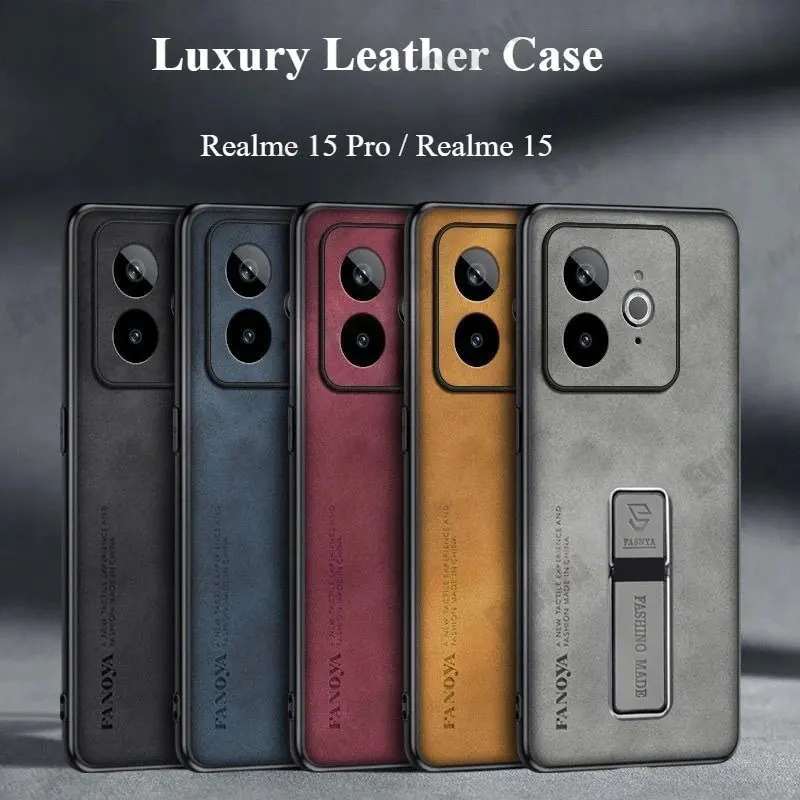 Sheepskin Leather Stand Matte Shockproof Bumper Holder Case