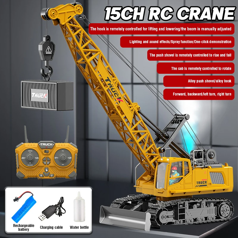 RemoteControlSprayCraneTruckAlloySimulation9/11/13/15CHOversizedEngineeringVehicleHookCraneKidsToyChristmasGifts-AliExpress