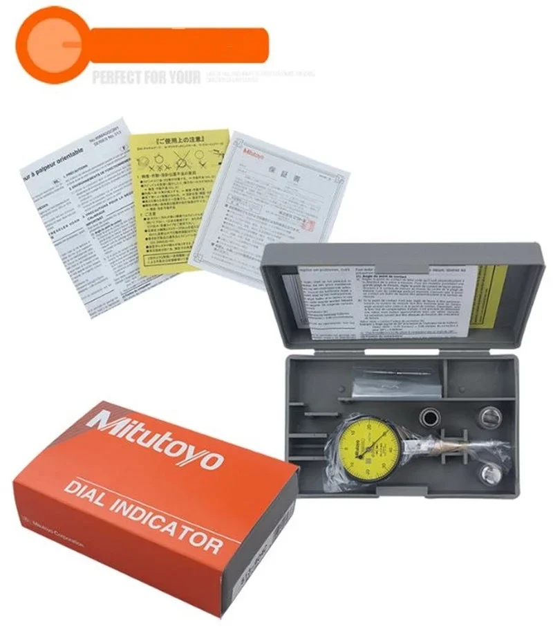 Mitutoyo Dial Indicator 0-0.8mm 0.01mm Level Gauge Scale Precision Metric Dovetail Rails Indicator Measuring Hand Tools dial indicator gauge dial indicator