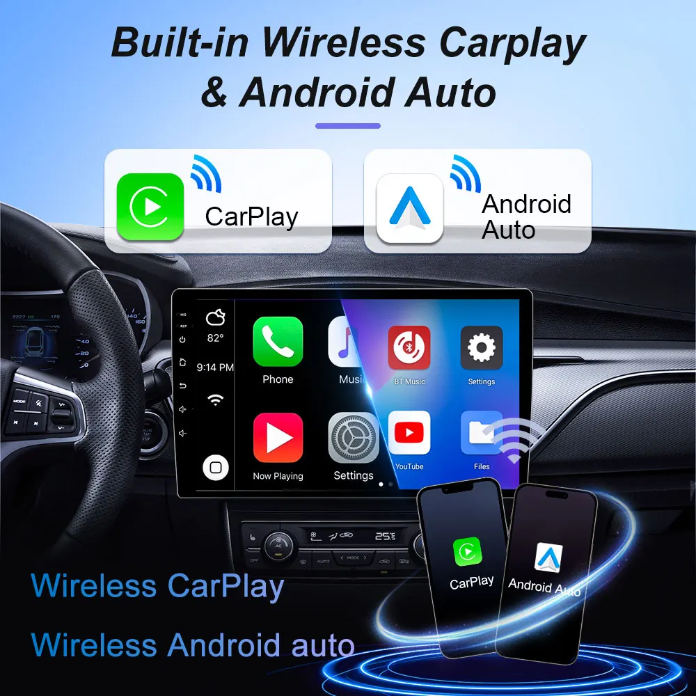 Autoradio Android 15 Con Schermo 9 Pollici Per Fiat Linea Punto EVO 2012-2015, Con CarPlay, GPS, Retrocamera E WiFi, Versione 6GB+128GB