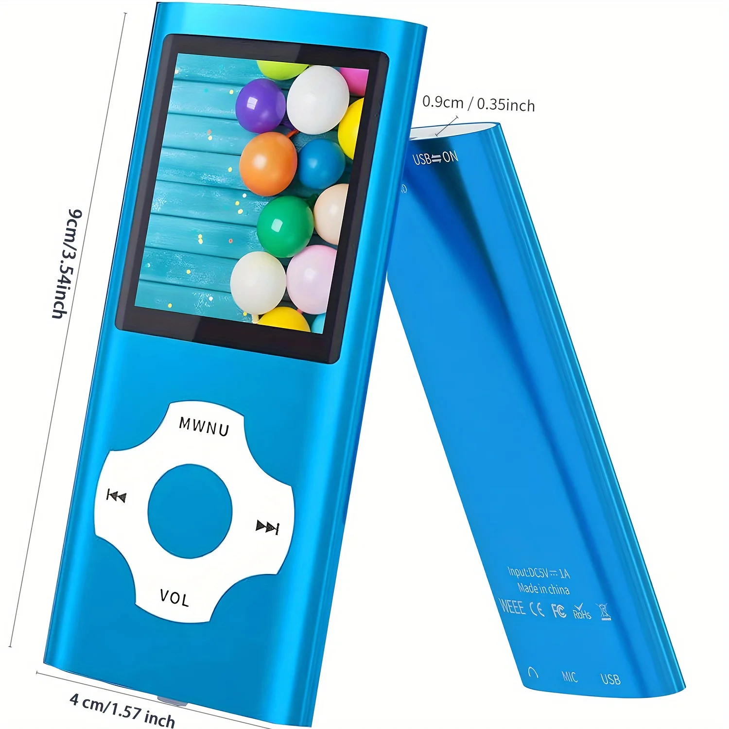 64GB MP3 MP4 Player FM Radio Portable HiFi stereo ebook Learning Walkman Pocket Audio Multi-language Setting