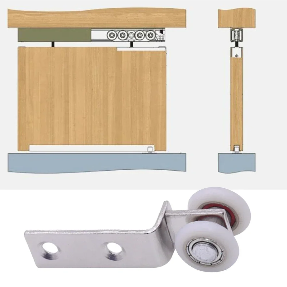 2/4pcs Sliding Door Pulley Silent Hanging Track Pulley Block For Smooth Sliding Door Cabinets/windows/cabinets Hardware Kit