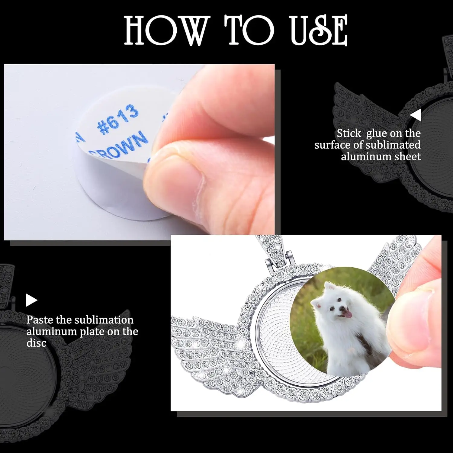 Sublimation Rhinestone Trays Pendant Set – Earrings, Keychain, and Tag Boards for DIY Jewelry Crafting & Heat Transfer 3