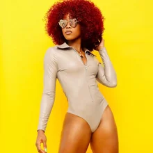 

Znaiml 2022 Rompers Playsuits Jumpsuits For Women Long Sleeve Short Fashion Pu Leather Solid Sexy Lapel Zip Overalls Outfit