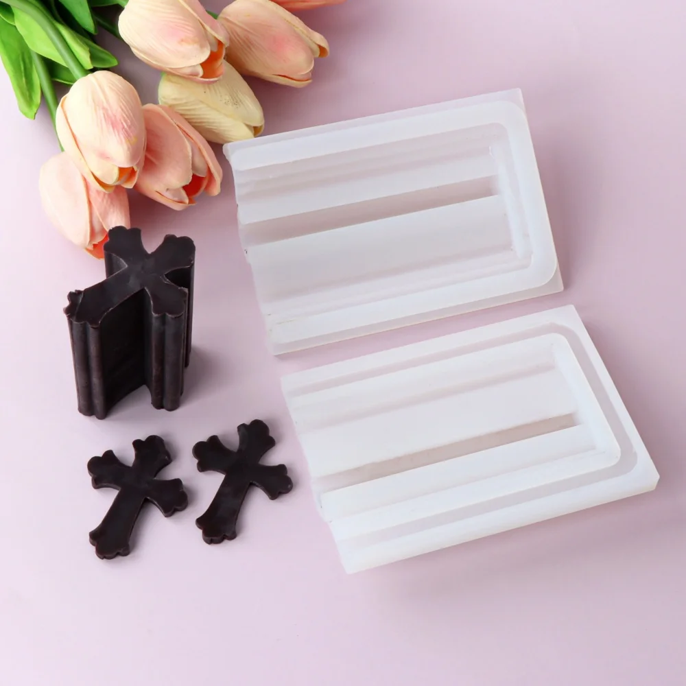 Heart-shaped Crucifix Cloud Moon Star Silicone Soap Mold DIY Handmade Flower Round Triangle Candle Crafts Tube Mould
