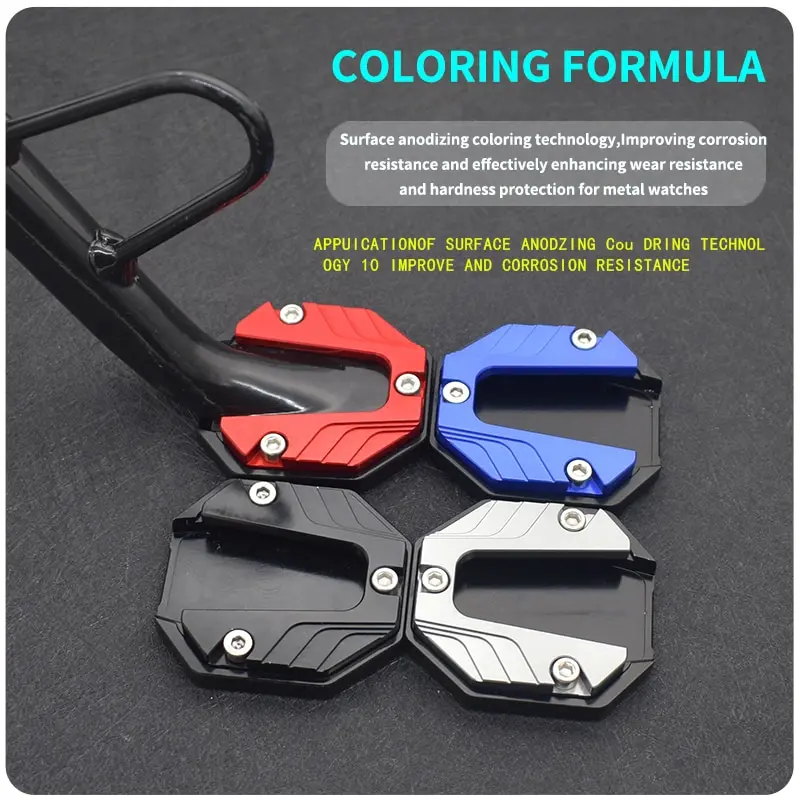 Motorcycle Kickstand Extender Motorcycle Kickstand Pad Aluminum Alloy Motorcycle Bike Kickstand Extender Foot Pad
