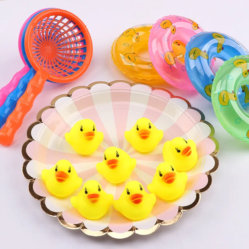 Little Yellow Duck Baby Boy Girl Pinch Called Ducklings 6-12 Months Baby Bath Swimming Set Safe and Non-toxic Material Bath Toy 3