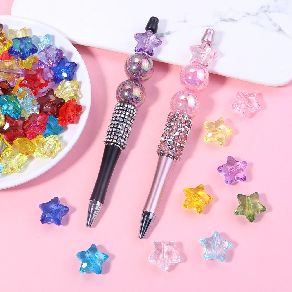 Colorful Five-Pointed Star Acrylic Beads Set for DIY Jewelry and Accessories (30 Pieces)