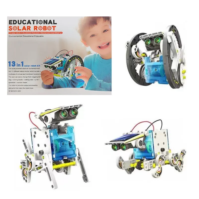 Interactive Solar Constructor Robot Science Kits Sparkling DIY STEM Toys13-in-1 Gifts Children's Learning and Kids Aged 8-11