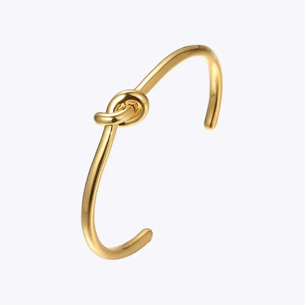 Knot Cuff Bracelets Gold Color Manchette Bangle Bracelet for Women Armband Fashion Jewelry Pulseiras B4286