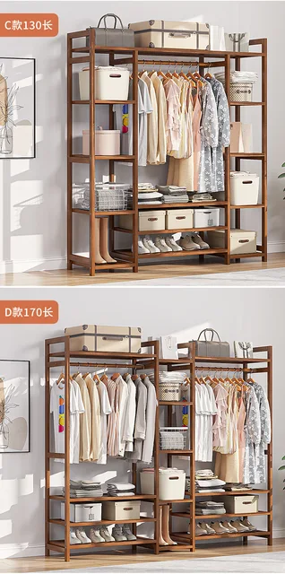 Wardrobes Clothes Closet Organizer Pared Hangers Furniture Coat Rack  Bedroom Closets Home Roupeiros Perchero Burro De Ropa