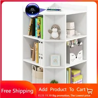 Kids Corner Cabinet with Charging Station, Wooden Cubby Bookcase with USB Ports and Outlets, 3-Tier Kids Bookshelf 1