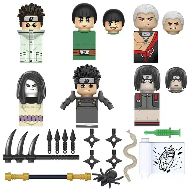 Minifigures Naruto Uzumaki Uchiha Itachi Sasuke Tokashi Kakashi Madara  Building Blocks Brinquedos Para Crianças - Escorrega o Preço