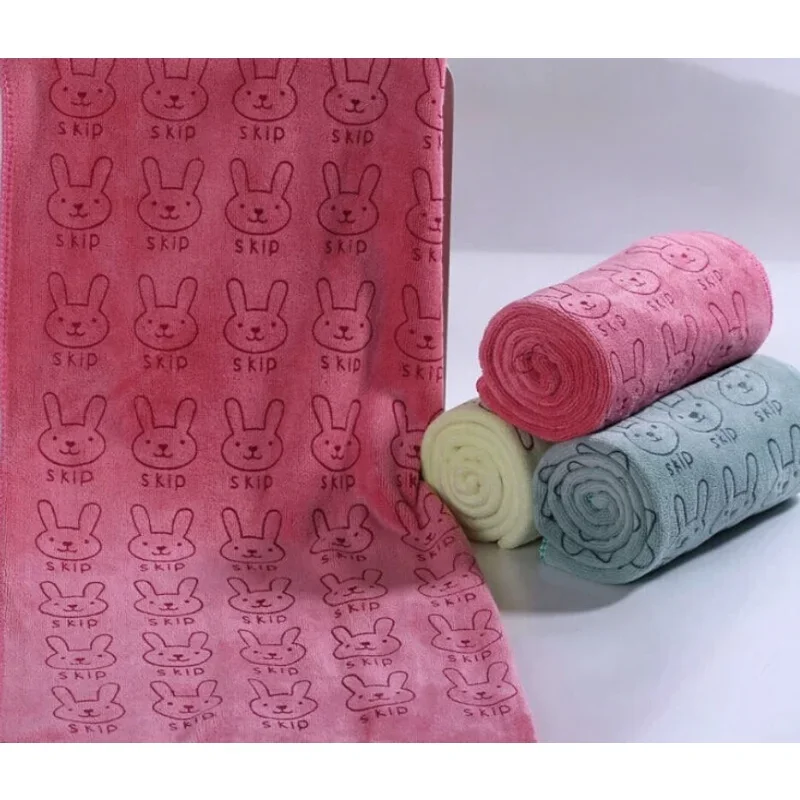 2pcs Children's cartoon does not lose hair thickened fiber absorbent soft dry hair face towel baby small towel