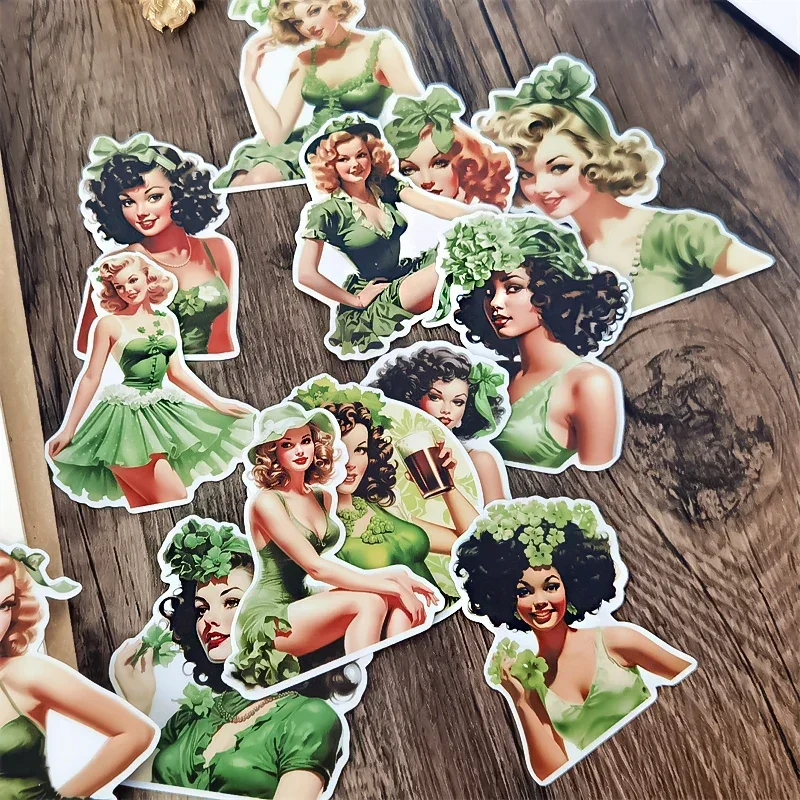 15 pezzi di adesivi per ragazza retrò carina personaggi adorabili adesivi per telefono confezione di cartoni animati per piccoli notebook materiale di cancelleria impermeabile - immagine 2