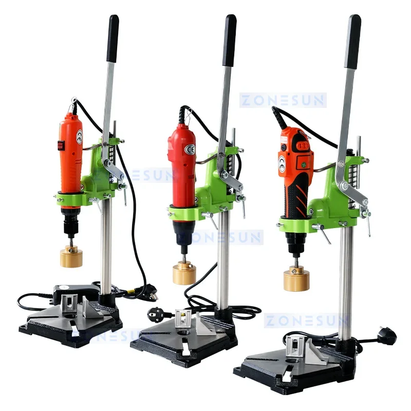 ZONESUN ZS-XG80W Manual Electric Capping Machine Bottle Capper for Plastic Bottles Nail Polish Juice Beverage 5