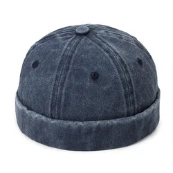 Street Portable Docker Hats Summer Hip Hop Hats HatsMen Cotton Brimless Skullies Cap Beanie Hat Portable Vintage Dad Hat