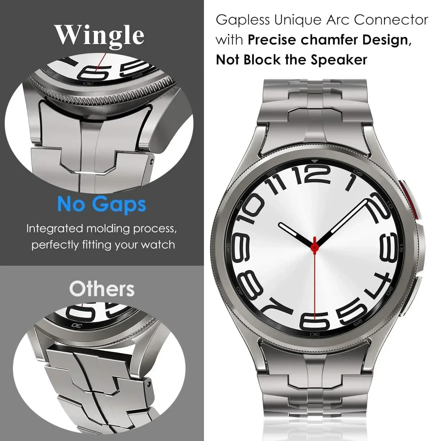 Luxury Stainless Steel No-Gap Strap - Premium Metal Watchband Bracelet