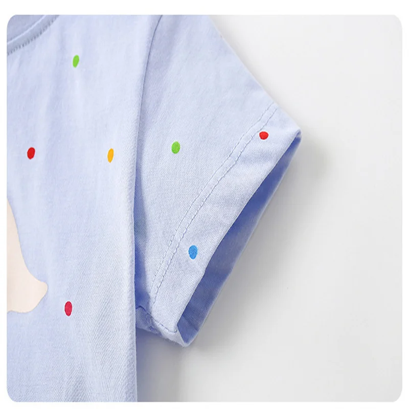 Jumping Meters 2-7T Clothes Baby Girls Tees Cotton Summer Toddler Clothes Hot Selling Kids Tops Children's Tshirts 5
