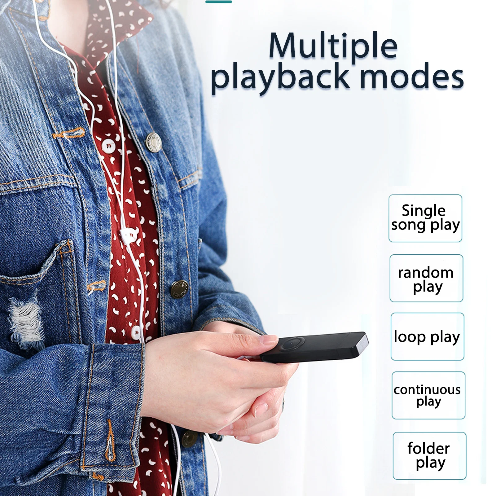 MP3 Player Portable Music Player Support Up To 64GB Lightweight Long Battery Life 8GB Memory HiFi Lossless Sound for Daily