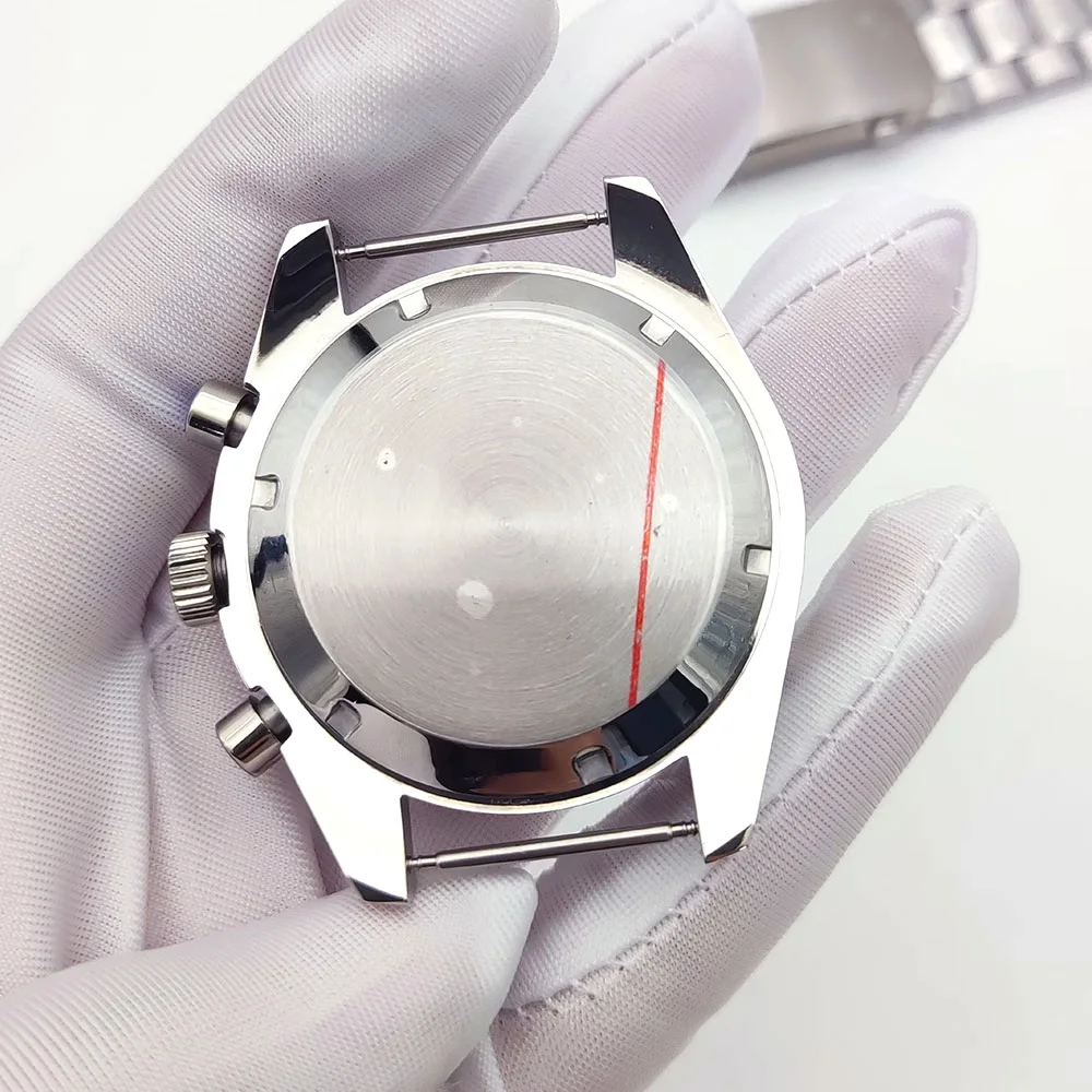 40mm Stainless Steel Chronograph Watch Case for Men - SPEED MASTER Style