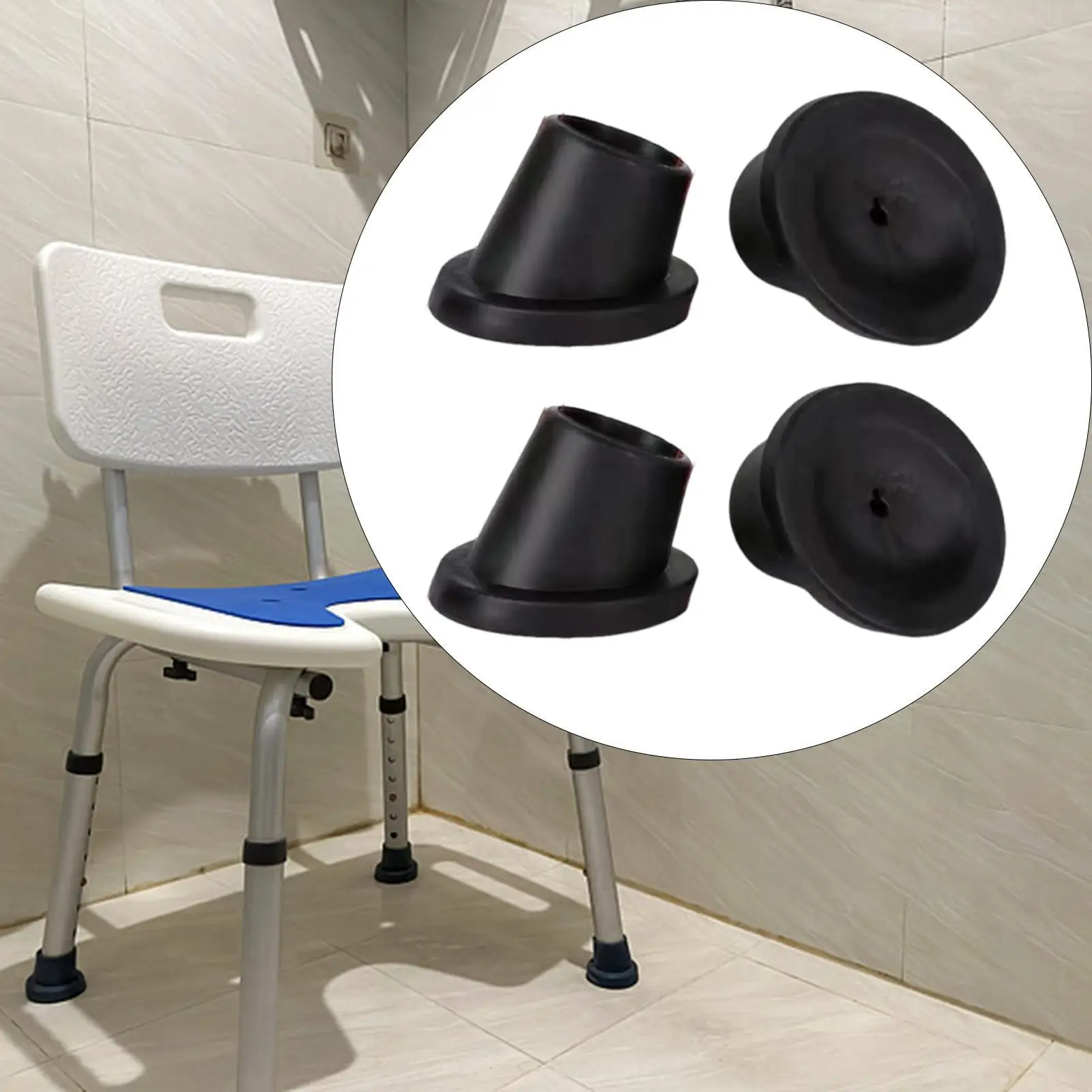 4Pcs Replacement Feet for Shower Chair Bath Seat Premium Accessories Convenient Non Slip Rubber Feet Pads Chair Leg Caps